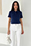 Women's Polo Collar Buttoned Crop T-Shirt