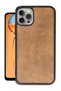 Ilkeshop New iPhone 14 Pro Case Aras Leather Cover (10244) - Tan