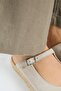 Silvia Women's Leather Genuine Leather Single Strap Sabo Beige Slippers - 3
