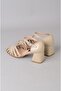 Seç 2626 genuine leather high heel shoe (heel height: 6.5 cm) beige patent - 7