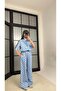 Polka Dot Stripe Detailed Jacket and Trousers Special Design Set - 5