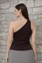 Women's Single Shoulder Strap Slimfit Detailed Blouse Tshirt - 4