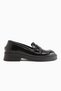 Britha Genuine Leather Black Patent Leather Penny Loafer Women's Casual Shoes - 3