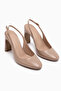 Dorte Beige Thick Heeled Women's Shoes - 4