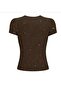 Sparkly Glitter Short-Sleeved Belted Crop Top - 2