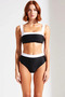 Women's Bikini Set Bralette Square Neck Sleeveless High Waist Hipster Color Block Knitted Fabric Without Underwire - 4