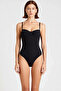 Women's Swimsuit One Piece Balconette Underwire Covered Strapless Textured Knitted Plain Pattern Sleeveless Hipster - 4
