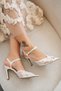 Galo Women's Tulle Satin Heeled Bridal Shoes