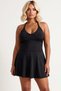 Women's Plus Size Swimsuit Skirted Halter Neck Halter Sleeveless Double Breasted Top Supported - 4