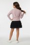 Dried Rose Flower Embroidered Corduroy Tulle Skirt for Girls 2-Piece Set 24164 - 6