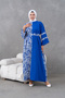 Straight-Cut Dress with a Belt and Embellishments, Suitable for Sizes 38-48. - 4