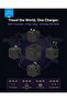 BTC-47 25W GaN Universal Travel Adapter with 3 AC Sockets, 2 USB-C & 2 USB-A, 10A Fuse, Worldwide Plug for 200+ Countries - Black - 3