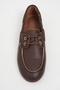 Rodeo Brown Matte Genuine Leather Lace Detail Women's Loafer Shoes - 6