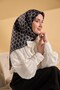 وشاح حرير تويلي بسلسلة أسود - أبيض - 5