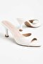 Bonbon White Colored Heeled Slippers - 4