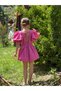 Girl's Balloon Sleeve & Balloon Skirt Dress with Back Detail - 3