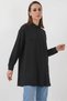 Women's Long Sleeve Black Shirt Tunic - 3