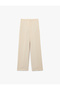 High Waist Pocket Detailed Crepe Fabric Wide Leg Trousers - 3