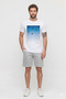 Father's Day White Men's Shorts T-Shirt Set 100% Cotton Sports Fitness Sea Shark Fishing Print Comfortable Fit