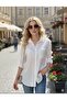 Women's Blue Striped Loose Shirt Fabric Summer Oversize Comfortable Shirt - 2