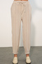 Women's Striped Linen Trousers 30102 - Fuchsia - 4