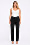 Women's Plus Size Black, Low Waist, Gabardine Fabric, 5 Pocket Pants 65N39508 - 6