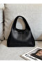 Viola Series Black Leather Look Hobo Handbag - Stylish and Minimalist Design