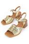 Genuine Leather Gold Women's Leather Sandals Dp08-19018
