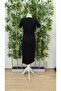 Women's Short Sleeve Square Neck Side Slit Ribbed Camisole Dress - 7