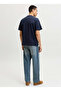 Navy Blue Men's Regular Logo Printed T-Shirt 12295125 Jorhyeres Minimal Tee Neck - 4
