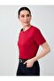 Red Short Sleeve Crew Neck Modal Knitted T-Shirt - 3