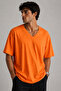 Basic V-Neck Unprinted Unisex Oversize T-Shirt – Cotton Casual Daily T-Shirt