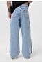 Belt Detailed Striped Baggy Jeans - 5