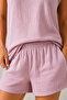 Oversize Women's 100% Cotton 2-Layer Muslin Shorts Pajama Set - 3