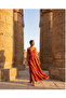 Bohemian Ethnic Patterned Strappy Embroidered Red Maxi Dress - 3