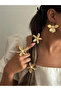 Pack of 3 - Golden Flower Hair Ties - 3