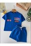 Girl's Cotton Cherry and Skateboard Printed T-Shirt Shorts Set - 3