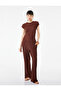 Bürümcük Fabric Textured Waist-Tie Flat Wide-Leg Trousers - 2