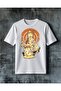 Tattoo Girl Retro Pin up Printed Oversize T-Shirt