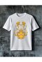Gold Ornamental Printed Oversized T-Shirt