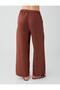 Kıremıt 100% Linen Wide Leg Lace-Up High Waist Trousers - 5