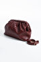 Burgundy Knitted Detailed Clutch Portfolio and Shoulder Bag - 2