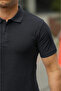 Men's No Curl Polo Neck Pocketless Slim Fit Slim Fit Plain T-Shirt - 3