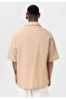 Pocket detailed short sleeve oversize linen shirt - 6