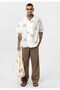 Patterned Short Sleeve Pocketless Oversize Shirt - 4