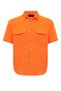 Muslin fabric men's short sleeve shirt