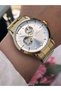 Automatic (No Battery) Yellow Color Steel Band in Stylish Box,42 mm Case Diameter, Women Wristwatch+Bracelet - 4
