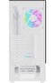 ATX PC Case White – ARGB Hub, 4 Pre-Installed 120mm Fans, Tempered Glass, Supports ATX - 4