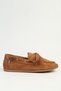 Tan Suede Bead Detailed Lace-Up Women's Loafer Shoes - 2