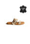 Aura Gold Genuine Leather Women's Slippers - 2